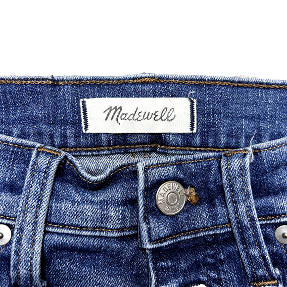 Madewell Jeans Women’s 25 Blue Slim Straight Mid Rise Medium Wash Button Fly - Picture 3 of 12